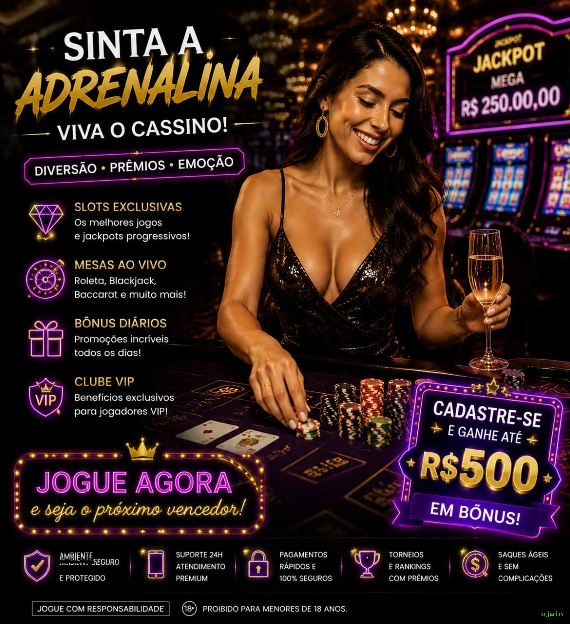 Imagem promocional do aplicativo mobile da ojwin